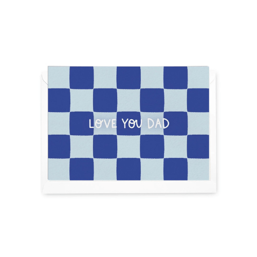 Card Love you Dad Blue Check - Wonder & Wild