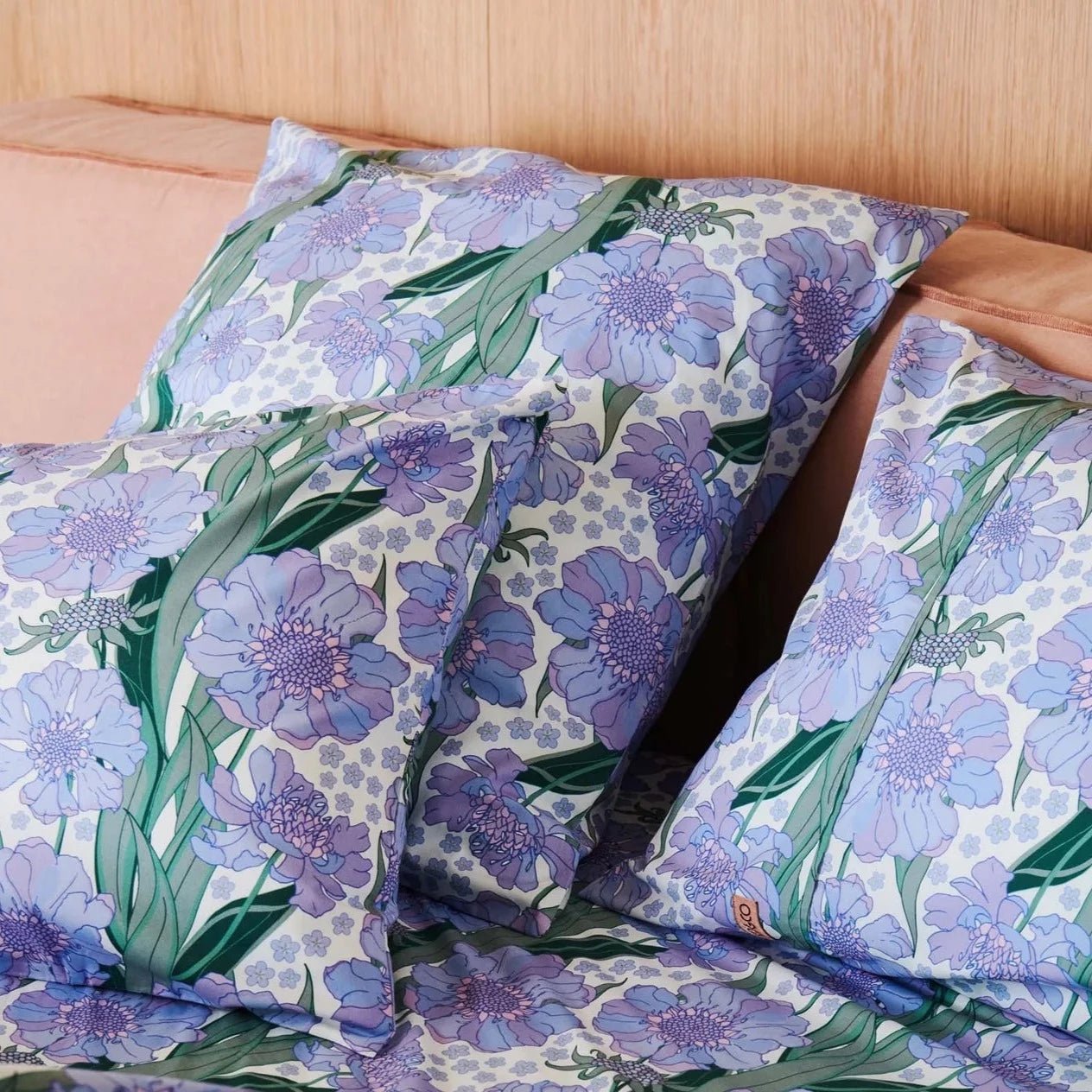 Kip & Co Forever Tumbling Flowers Euro Organic Cotton Pillowcases Set 2 - Wonder & Wild